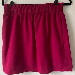 J. Crew Pull On Wool Blend Paperbag Skirt | Raspberry | 6